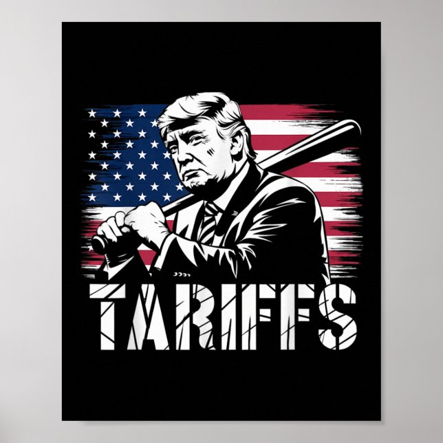 Póster Aranceles a Trump Bandera Estadounidense Poder Com (Frente)