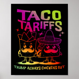 Póster Aranceles Taco Trump Siempre se Echa para Atrás 