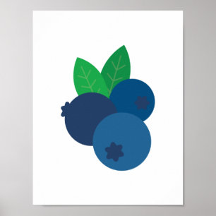 Póster Arándanos Azules Coloridos de Maine