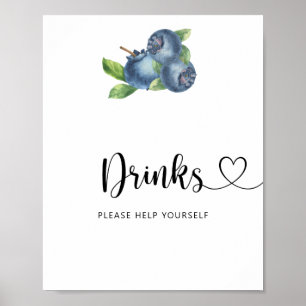 Póster Arándanos - Bebidas sírvete tú mismo 