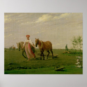 Póster Arando en primavera, 1820s