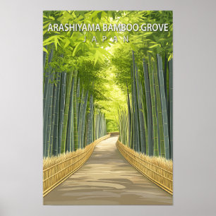Póster Arashiyama Bamboo Grove Viajes Japón
