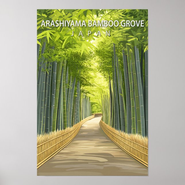 Póster Arashiyama Bamboo Grove Viajes Japón (Frente)