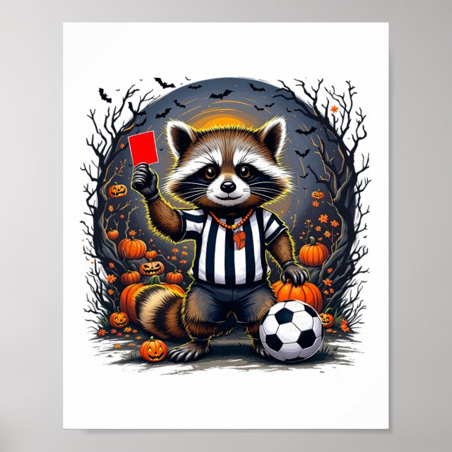 Póster Árbitro de fútbol de Halloween divertido tarjeta r (Frente)