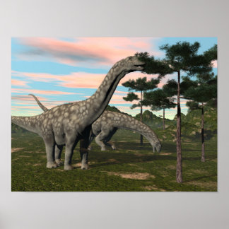Póster Árbol alimentador de dinosaurios argentinosaurio -