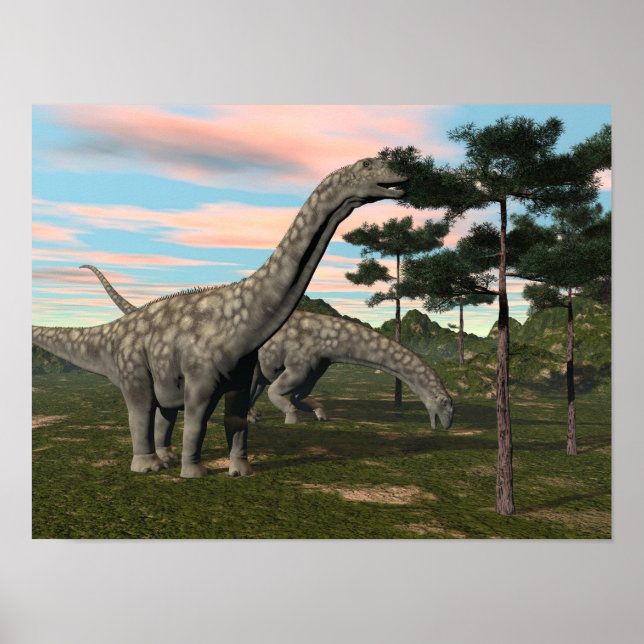 Póster Árbol alimentador de dinosaurios argentinosaurio - (Frente)