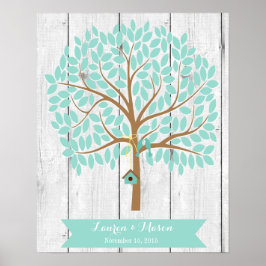 Póster Árbol alternativo del libro de bodas, 155 hojas