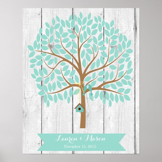 Póster Árbol alternativo del libro de bodas, 155 hojas (Frente)