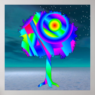 Póster Árbol arcoiris