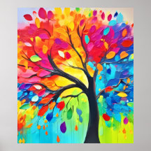Árbol arcoiris de pintura de vida