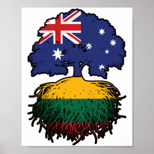 Póster Árbol australiano lituano de Lituania
