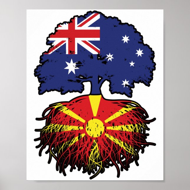 Póster Árbol australiano macedonio de Australia (Frente)