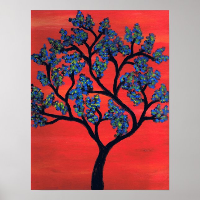 Póster Árbol azul (Frente)