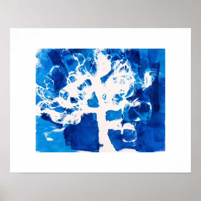 Póster Árbol azul de ensueño (Frente)