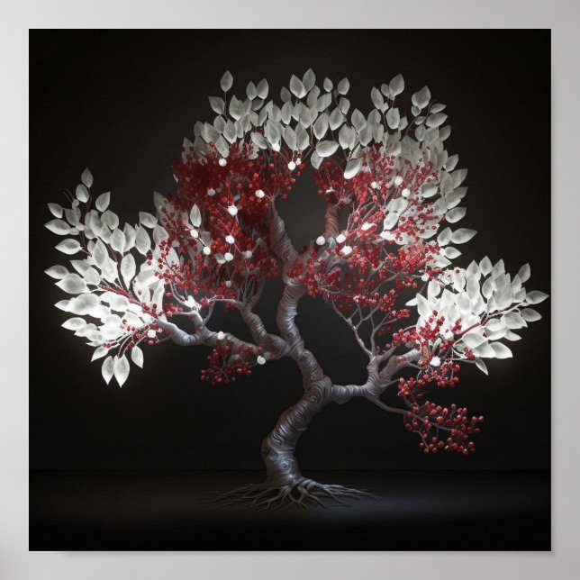 Póster Árbol blanco japonés (Frente)