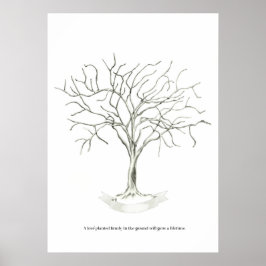 Póster árbol boda
