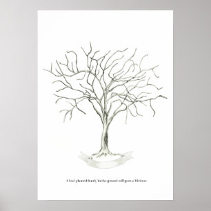 Póster árbol boda