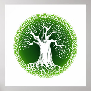 Póster Árbol celta (verde)