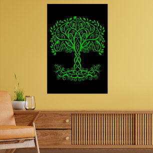 Póster Árbol Celta Verde De La Vida