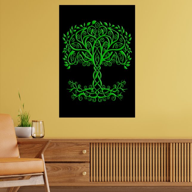 Póster Árbol Celta Verde De La Vida (Salón 2)