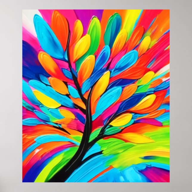 Póster Árbol Colorido de Sueños (Frente)