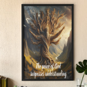 Póster Árbol con dioses la paz sobrepasa a todos
