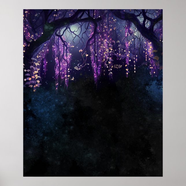 Póster Árbol con hojas moradas Wisteria Ordena Digital (Frente)