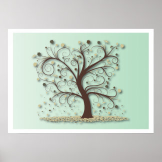 Póster Árbol con ramas giratorias