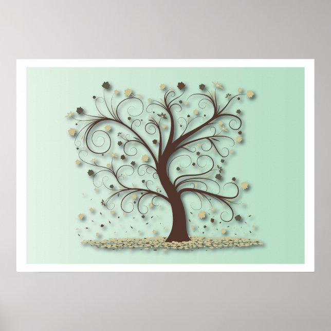 Póster Árbol con ramas giratorias (Frente)