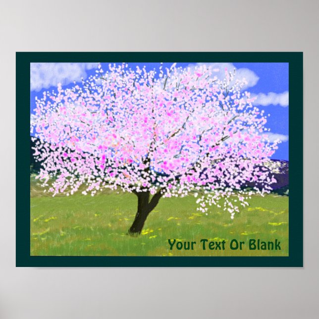 Póster Árbol de almendros en flor (Frente)