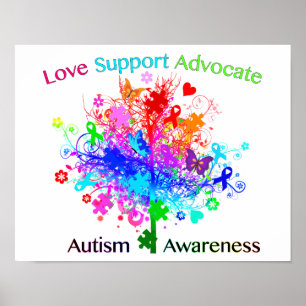 Póster Árbol de autismo en el espectro