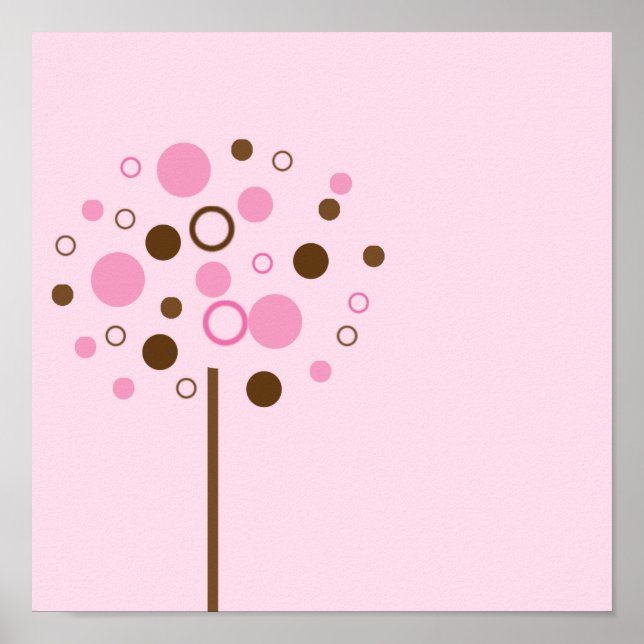 Póster Árbol de burbujas rosa (Frente)