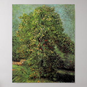 Póster Árbol de castaño en flor, Bella Artes Van Gogh