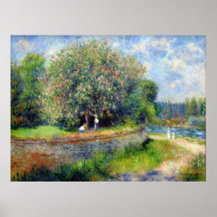 Póster Árbol de castaños en floración Pierre Auguste Reno