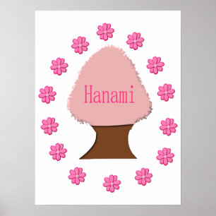 Póster Árbol de cerezas japonés Hanami