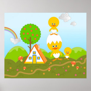 Póster Árbol de chichas y naranjas