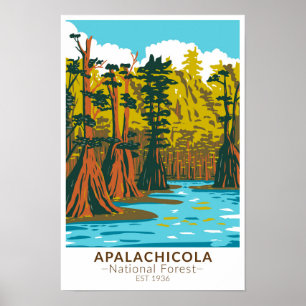Póster Árbol de ciprés calvo del Bosque Nacional Apalachi