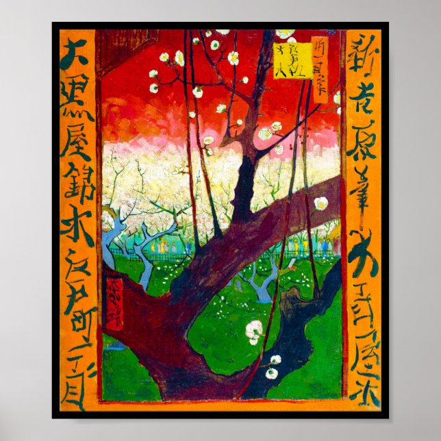 Póster Árbol de ciruelas (después de Hiroshige), Van Gogh (Frente)