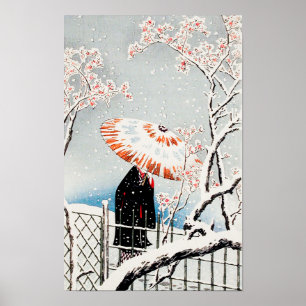 Póster Árbol de ciruelas en nieve, por Hiroaki Takahashi 