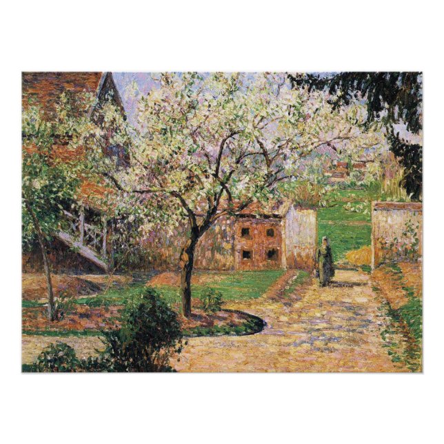 Póster Árbol de ciruelas, Eragny Camille Pissarro (Anverso)