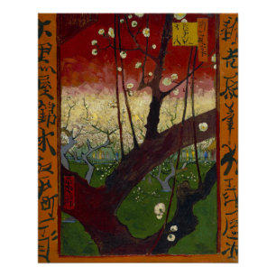 Póster Árbol de ciruelas floridas Vincent Van Gogh