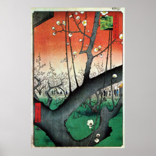 Póster Árbol de ciruelas, Hiroshige