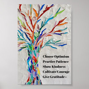 Póster Árbol de Cita Motivacional Inspiradora