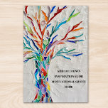 Póster Árbol de citas motivadas inspiradoras<br><div class="desc">Este poster decorativo cuenta con un árbol de mosaico en colores arcoiris y un espacio para añadir una cita inspiradora. Utilice la opción Personalizar adicional para cambiar el tamaño, estilo o color del texto si lo desea. Porque creamos nuestra propia obra de arte no encontrarás esta imagen exacta de otros...</div>