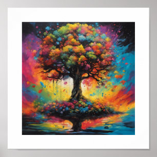 Póster Árbol de conocimiento del poster del bien y el mal