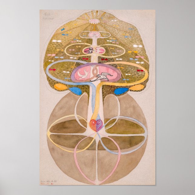 Póster Árbol de conocimiento No. 1 | Hilma af Klint | (Frente)