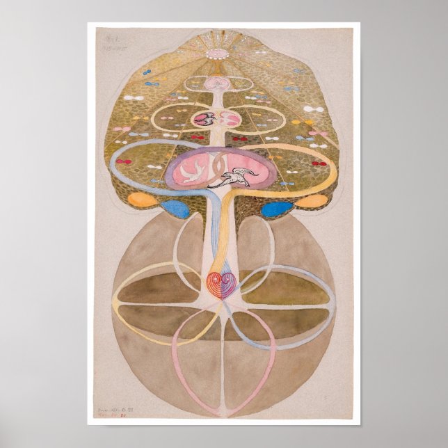 Póster Árbol de conocimiento No. 1 | Hilma af Klint | (Frente)