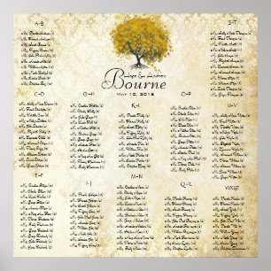 Póster Árbol de Corazón Amarillo 100 a 150 invitados alfa