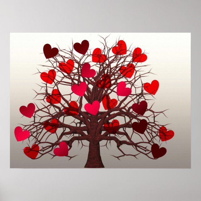 Póster Árbol De Corazones (Frente)