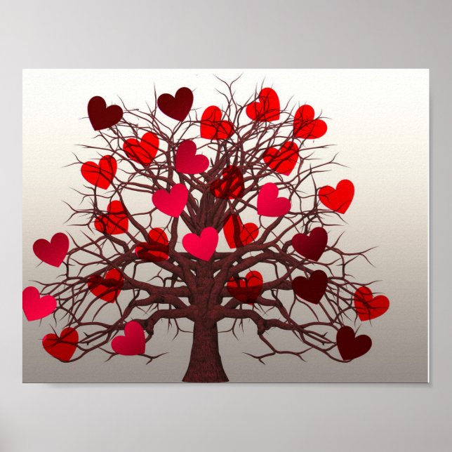 Póster Árbol de corazones (Frente)